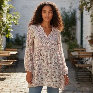 Knox Rose Floral Mini Dress in Cream and Pink